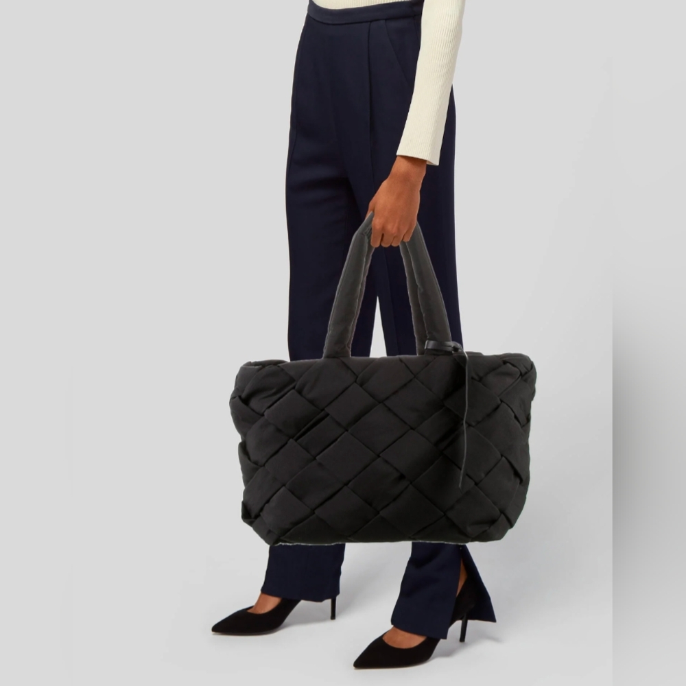JASON WU Basket Weave Nylon Zippered Tote NWT